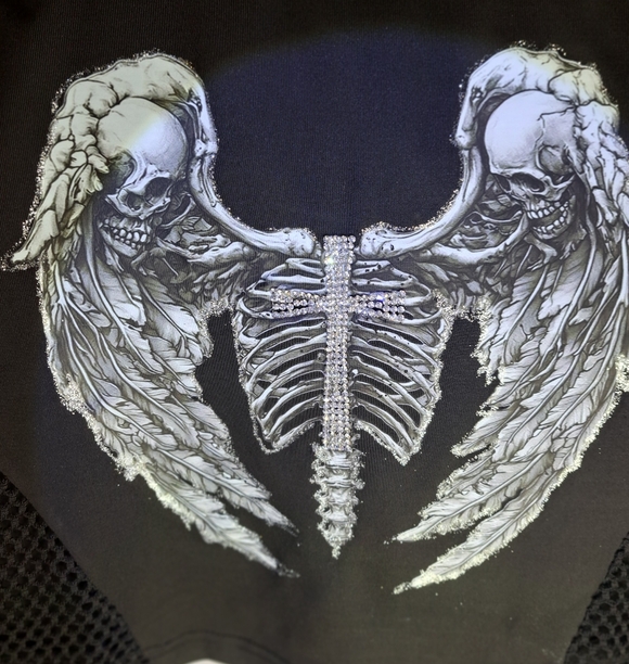 SKULL/RINESTONE CROSS Cool TOP! - Picture 6 of 8